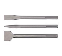 Jiawu 3Pcs Carbon Steel Scaling Chisel Kit for Concrete Removal, Flat & Point Hammer Drill Bits for Tile, Granite, Electric Hammer (SDS MAX (Five pits))