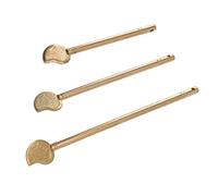 Jiawu 3PCS Leaf Shaped Cabinet Key Latch, Chinese Brass Locking Pin for Drawer Wardrobe Door, Antique Retro Cabinet Bolt Lock