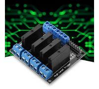 Jiawu 4 Channel Solid State Relay Module, DC AC 5V High Level Actuator with, 2A Load Current Control Board for Industrial Automation Home Appliance Lighting Fan Motor Control System