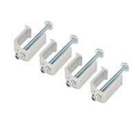 Jiawu 4 Pack Truck Tool Box Clamps, Rust Proof Aluminum Tie Down Clamps for Universal Tool Box Mounting, No Drilling Required with Zinc Plated Hardware, Secure Wide Load Distribution (Silver)