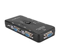 Jiawu 4 Port USB 2.0 KVM Switch VGA SVGA Monitor Hub Box, Share Keyboard