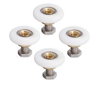 Jiawu 4 Set Shower Door Rollers Replacement, Heavy Duty Nylon Stainless Steel Copper Bathroom Glass Door Runners Wheels Pulleys, Smooth Sliding Easy Install Shower Rollers Runners (25mm)