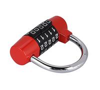 Jiawu 5 Digit Combination Lock, Zinc Alloy Weatherproof Resettable Code Padlock, U Shaped Password Lock with Compact Design for Suitcase, Luggage, Locker, Cabinet, Door, Home, Office (Red)