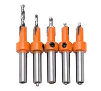 Jiawu 5 Pcs Countersink Drill Bit Set Woodworking Self Tapping Drill Bit YG8 Alloy Carbide Tool for Wood Aluminum Countersinking Opening 2.8-4mm