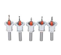 Jiawu 5PCS Countersink Drill Bit Set, Adjustable Replacement Combo with Case, Hard Alloy Steel Countersink Bits for Wood Metal, Power Drill Accessory Kit for Consistent Depth Holes