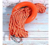 Jiawu 6mm X 30m PVC Reflective Lifesaving Rope with Hook Pull Rings | Floatable Pool Rope for Swimming Safety, Anti-Aging and Resistant, with Hooks for Easy Setup