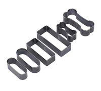 Jiawu 6PCS Leather Cutting Dies Set - Rectangle Oval Bone Shape Hollow Cutter Tool for Leather Craft Punch, Alloy Steel Cutting Die for Leatherworking