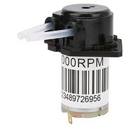 Jiawu 6V Miniature Silent Peristaltic Pump, DC Self Priming Titration Pump, 0.1-100ml/min Adjustable, Compact Micro Liquid Transfer for Lab Analysis, Pharmaceutical, (6V Flat Black)