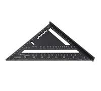 Jiawu 7 Inch Aluminum Alloy Black Oxidation Roofing Angle Protractor, 0-90° Saw Guide for Angle Measurement, Ideal for Building Remodeling & Projects (#1)