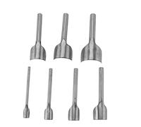 Jiawu 7pcs Leather Craft Half-Round Punch Set Belt End Cutter Tool for Home Sewing, Semicircle Punch for Wallet Card Case Watchband, Durable Steel Leather Strap Hole,