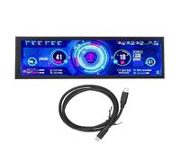 Jiawu 8.8 Inch Computer Temp Monitor, Portable IPS 1920x480 Computer Case Secondary Screen Stretched Bar LCD Display, Landscape Portrait CPU GPU Temperature Monitor Panel