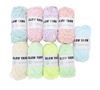 Jiawu 9PCS Glow in The Dark Yarn, Dual Color Luminous Crochet Thread for Knitting Scarf Shawl Hat with Soft Polyester Material for DIY Crafts Scarves Shawls Hats