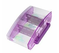 Jiawu Acrylic Mini Breeding Fish Tank with LED Lights Three Sections Isolation Box for Small Fish Fry Betta Guppies (Purple)