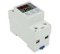 Jiawu Adjustable Automatic Over Under Voltage Reset Protection Device SVP-916, 40A 63A 80A, Overvoltage Undervoltage Protection with Voltage Display, Adjustable Recovery Delay (80A)
