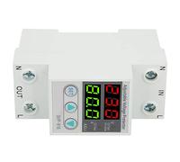 Jiawu Adjustable Automatic Over Under Voltage Reset Protection Device SVP-916, 40A 63A 80A, Overvoltage Undervoltage Protection with Voltage Display, Adjustable Recovery Delay (63A)