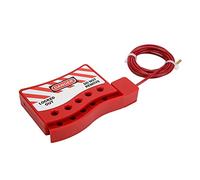 Jiawu Adjustable Cable Lockout, Reinforced Nylon 7mm Beam Compatible Adjustable Safety Cable Lock, Lockout Tagout Lock with Stainless Steel for Gate Valves Electrical