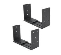 Jiawu Adjustable Door Barricade Brackets Heavy Duty Drop Open Bar Holder for Garage, Basement, Barn Security, 2x4 to 4x4 Wood, Carbon Steel Black, 2 Pack