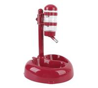 Jiawu Adjustable Heart Shaped Pet Standing Water Dispenser Feeder for Cats Dogs Outer Material Plastic 1 Set, Suitable for All Pets (Wine Red)