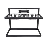 Jiawu Adjustable Stainless Steel Steel Stainless Stand with a Stable Support for Dog Persecution Support, No -Gleit -base for Comfortable Food Experiences