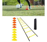Jiawu Agility Ladder, 12 Rung Adjustable Speed Training Ladder for Soccer, Agility Speed with 10 Discs and Carrying Bag for Indoor Outdoor Sports Fitness Coordination Drills