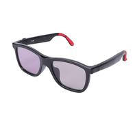 Jiawu AI Smart Glasses, Open Ear Bluetooth Audio Glasses with Dual Mic and Touch Photochromic Lens, Blue Light Protection Sunglasses with Voice Assistant for Call & Music (Red)