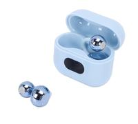 Jiawu AI Translation Earbuds Real Time, 144 Languages Clip On Earbuds Translator with Power Display, ECN Noise Cancellation Open Ear Headphones for Travel Business Learning (Blue)