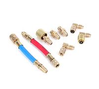 Jiawu Air Conditioning Refrigeration Connector Adapter Kit, 8pcs Set R12 R134A A C Hoses Copper With Refrigeration Connector Adapter For Automobile Air Conditioning System