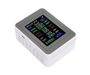 Jiawu Air Pollution Detector Ultra-Precise Multi-functional Air Tester for Various Settings with Real-Time Data for Living Rooms, AB, 15 * 10 * 5cm (MT14 White 12-in-1)