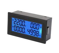Jiawu Ampere Meter, 0-20A 60-500V AC Digital Multimeter for Voltage Current Power Factor Frequency Energy Measurement, Six in One Power Monitoring Device with LCD Display Blue