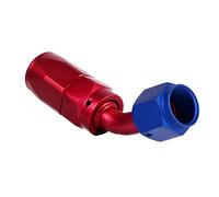 Jiawu AN6 Hose End Fitting, 180 Degree Swivel High Pressure Temperature Resistant Fuel Line Hose End Fitting, Adapter with Removable Push On Head for Fuel Tube Oil Cooler (AN6-45°)