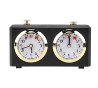 Jiawu Analog Chess Clock, Wind Up Mechanical No Battery Large Easy Read Dials Vintage Chess Timer with Portable ABS Iron Construction for Chinese Competitions (Black)