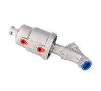 Jiawu Angle Seat Valve, Stainless Steel Air Actuated Female Thread Valve with 360-Degree Rotatable Actuator Pneumatic Steam for Beer Beverage Pharmaceutical Food Processing Water (1/2" DN15)