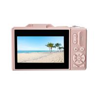 Jiawu Anti Shake Mirrorless Camera 5K 75MP with 3" Flip Screen and Smile Detection for Candid Portraits Adventure (Pink)