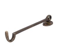 Jiawu Antique Brass Chinese Style Window Latches for Security - 6.7 Inch Wind Brace Hook with Lock Heads, Rustproof Heavy Duty Window Stay, Easy Install Door and Holder for Home (Bronze)