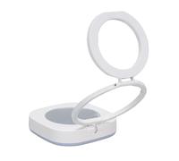 Jiawu Arc-shaped LED Phone Fill Light with Mirror, Rechargeable and Adjustable Color Temperature, Ideal for Selfies and Live Streaming, for Makeup Artists and Social Media Influencers