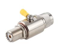 Jiawu Arrestor, Low Loss DC 3GHz 0.1dB Insertion Female to Female Socket Surge Protector, UHF Coaxial Arrester with Ground Screw Connection for CB Radio