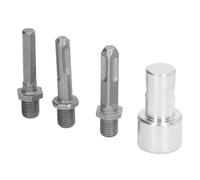 Jiawu Auger Adapter, 1 to 3 Drill Adapter Carbon Steel Round Chuck 2 Pits 2 Slots with 3 Drill Bits for Garden Post Hole Digging