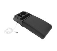 Jiawu Automatic Armweight Cover Pillow with Universal USB Fit Load Port for SUVS Trucks (Black Line)