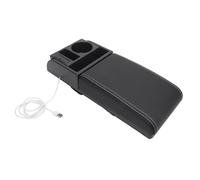 Jiawu Automatic Armweight Cover Pillow with Universal USB Fit Load Port for SUVS Trucks (White Line)