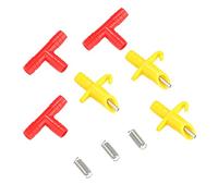 Jiawu Automatic Rabbit Waterer Nipple, 20Pcs, 1.3x1.7 in, Plastic Metal | Cage Drinking Nipple Drinker, Red Yellow, T Pipe Connector, Spring Loaded, Proof, Auto Dispense, Bunny Hutch