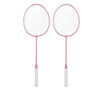 Jiawu Badminton Racquet Set, Iron Alloy Frame Pink Badminton Racket with Expanded Sweet Zone, Lightweight Anti Slip Grip Racquet for Beginners Kids Adults with Storage Bucket