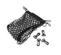 Jiawu Black Car Trunk Storage Net, 90x40cm Nylon Plastic Rear Cargo Organizer with Hooks, Universal Mesh Bag for SUV Truck, Stretchable Up to 110cm, Secure Luggage Pouch for Road Trip