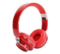 Jiawu Bluetooth 5.0 Folding Headphone, HiFi Over Ear Gaming Headset (Red) | 40mm Driver Stereo Headphones, with Mic and 3.5mm Cable for PC, Sports