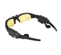 Jiawu Bluetooth Sunglasses, Bone Conduction Headphone with Solar Power Charging Wireless Glasses Stereo Earphone for Driving Travel Outdoor (Yellow)