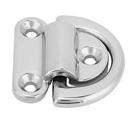 Jiawu Boat D Tie-down Ring, 8mm Stainless Steel Folding Pad Eye, Marine Stowage Lashing with Plate Stopper for Yacht Motor Truck Van Trailer Caravan Horsebox Rope Secure Heavy