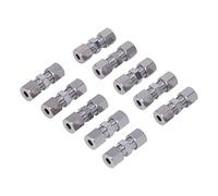 Jiawu Brake Line Connector, Plated Copper Rust Resistant Brake Pipe Fitting, Hose Quick Connector with 10Pcs for 4.75mm Lines Tube