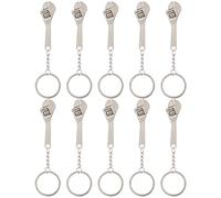 Jiawu Brass Wrench Keychains 10Pcs Creative Spanner Pendant Tool Keychain, Vintage Bronze Keyrings for Keys Bag Wallet Phone DIY Repair Decoration, Smooth Edge Portable Key Ring