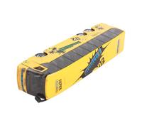 Jiawu Bus Toy, 1:50 Scale Pull-Back Alloy Bus Model, Simulation Transit with Light Music Door Opening for Children (Yellow)