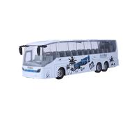 Jiawu Bus Toy, 1:50 Scale Pull-Back Alloy Bus Model, Simulation Transit with Light Music Door Opening for Children (White)