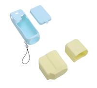 Jiawu Camera Soft Silicone Protective Case Set Comfortable and Practical for 3 Accessories Elastic Flexible for All Photographers (Lens Cover Yellow Body Case Blue Screen Cover Blue)